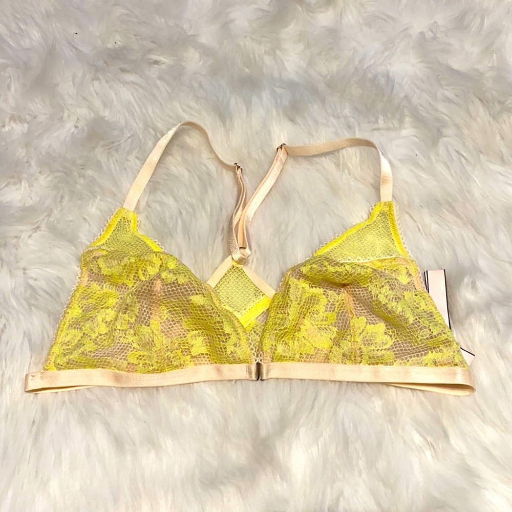 Victoria’s Secret bralette yellow and light pink L